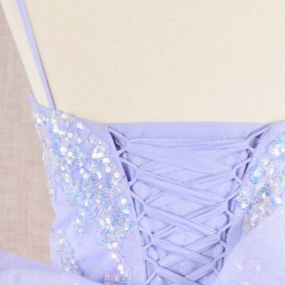 NEW TEA LENGTH MESH DRESS FOR KIDS EMBROIDERED WITH SEQUINS AND RIBBON GL GK106 - Picture 11 of 12